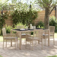 vidaXL Set da Pranzo per Giardino 5 pcs Beige 150 x 90 x 75 cm