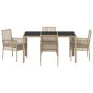 vidaXL Set da Pranzo per Giardino 5 pcs Beige 150 x 90 x 75 cm