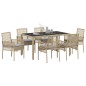 vidaXL Set da Pranzo per Giardino 7 pcs Beige 150 x 90 x 75 cm