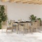 vidaXL Set da Pranzo per Giardino 7 pcs Beige 150 x 90 x 75 cm