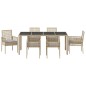 vidaXL Set da Pranzo per Giardino 7 pcs Beige 190 x 90 x 75 cm vidaXL Set da Pranzo per Giardino 7 pcs Beige 190 x 90 x 75 cm
