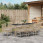 vidaXL Set da Pranzo per Giardino 9 pcs Beige 190 x 90 x 75 cm vidaXL Set da Pranzo per Giardino 9 pcs Beige 190 x 90 x 75 cm