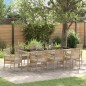 vidaXL Set da Pranzo per Giardino 9 pcs Beige 250 x 100 x 75 cm