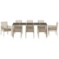 vidaXL Set da Pranzo per Giardino 9 pcs Beige 250 x 100 x 75 cm