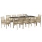 vidaXL Set da Pranzo per Giardino 11 pcs Beige 250 x 100 x 75 cm vidaXL Set da Pranzo per Giardino 11 pcs Beige 250 x 100 x 75 cm
