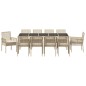 vidaXL Set da Pranzo per Giardino 11 pcs Beige 250 x 100 x 75 cm vidaXL Set da Pranzo per Giardino 11 pcs Beige 250 x 100 x 75 cm