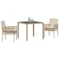 vidaXL Set da Pranzo per Giardino 3 pcs Beige 90 x 90 x 75 cm