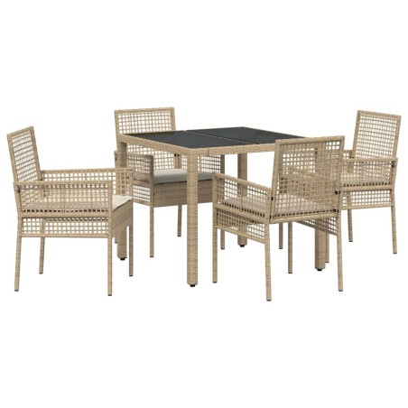 vidaXL Set da Pranzo per Giardino 5 pcs Beige 90 x 90 x 75 cm