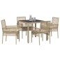 vidaXL Set da Pranzo per Giardino 5 pcs Beige 90 x 90 x 75 cm vidaXL Set da Pranzo per Giardino 5 pcs Beige 90 x 90 x 75 cm