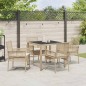 vidaXL Set da Pranzo per Giardino 5 pcs Beige 90 x 90 x 75 cm vidaXL Set da Pranzo per Giardino 5 pcs Beige 90 x 90 x 75 cm
