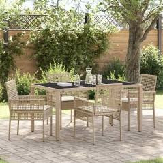 vidaXL Set da Pranzo per Giardino 5 pcs Beige 150 x 90 x 75 cm