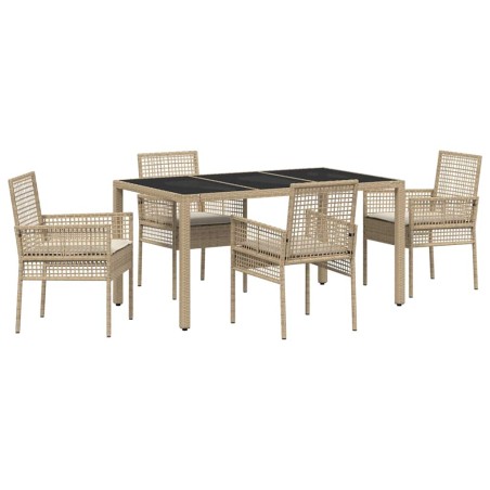 vidaXL Set da Pranzo per Giardino 5 pcs Beige 150 x 90 x 75 cm