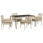 vidaXL Set da Pranzo per Giardino 5 pcs Beige 150 x 90 x 75 cm vidaXL Set da Pranzo per Giardino 5 pcs Beige 150 x 90 x 75 cm