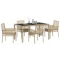 vidaXL Set da Pranzo per Giardino 5 pcs Beige 150 x 90 x 75 cm vidaXL Set da Pranzo per Giardino 5 pcs Beige 150 x 90 x 75 cm