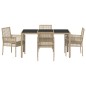vidaXL Set da Pranzo per Giardino 5 pcs Beige 150 x 90 x 75 cm vidaXL Set da Pranzo per Giardino 5 pcs Beige 150 x 90 x 75 cm