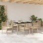 vidaXL Set da Pranzo per Giardino 7 pcs Beige 150 x 90 x 75 cm vidaXL Set da Pranzo per Giardino 7 pcs Beige 150 x 90 x 75 cm