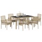 vidaXL Set da Pranzo per Giardino 7 pcs Beige 150 x 90 x 75 cm vidaXL Set da Pranzo per Giardino 7 pcs Beige 150 x 90 x 75 cm