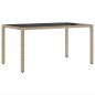 vidaXL Set da Pranzo per Giardino 7 pcs Beige 150 x 90 x 75 cm vidaXL Set da Pranzo per Giardino 7 pcs Beige 150 x 90 x 75 cm