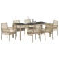 vidaXL Set da Pranzo per Giardino 7 pcs Beige 190 x 90 x 75 cm vidaXL Set da Pranzo per Giardino 7 pcs Beige 190 x 90 x 75 cm