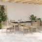 vidaXL Set da Pranzo per Giardino 7 pcs Beige 190 x 90 x 75 cm vidaXL Set da Pranzo per Giardino 7 pcs Beige 190 x 90 x 75 cm