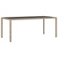 vidaXL Set da Pranzo per Giardino 7 pcs Beige 190 x 90 x 75 cm vidaXL Set da Pranzo per Giardino 7 pcs Beige 190 x 90 x 75 cm
