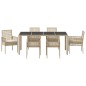 vidaXL Set da Pranzo per Giardino 7 pcs Beige 190 x 90 x 75 cm vidaXL Set da Pranzo per Giardino 7 pcs Beige 190 x 90 x 75 cm