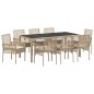 vidaXL Set da Pranzo per Giardino 9 pcs Beige Grande Rattan PE vidaXL Set da Pranzo per Giardino 9 pcs Beige Grande Rattan PE