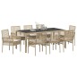 vidaXL Set da Pranzo per Giardino 9 pcs Beige Grande Rattan PE vidaXL Set da Pranzo per Giardino 9 pcs Beige Grande Rattan PE