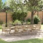 vidaXL Set da Pranzo per Giardino 9 pcs Beige 250 x 100 x 75 cm