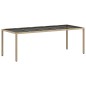 vidaXL Set da Pranzo per Giardino 9 pcs Beige 250 x 100 x 75 cm