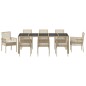 vidaXL Set da Pranzo per Giardino 9 pcs Beige 250 x 100 x 75 cm