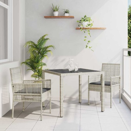 vidaXL Set da Pranzo per Giardino 3 pcs Grigio chiaro 90 x 90 x 75 cm