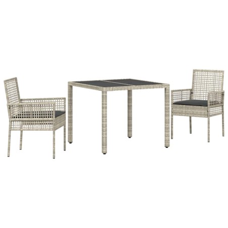 vidaXL Set da Pranzo per Giardino 3 pcs Grigio chiaro 90 x 90 x 75 cm