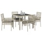 vidaXL Set da Pranzo per Giardino 5 pcs Grigio chiaro 90 x 90 x 75 cm