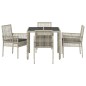 vidaXL Set da Pranzo per Giardino 5 pcs Grigio chiaro 90 x 90 x 75 cm