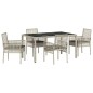 vidaXL Set da Pranzo per Giardino 5 pcs Grigio chiaro 150 x 90 x 75 cm vidaXL Set da Pranzo per Giardino 5 pcs Grigio chiaro 150 x 90 x 75 cm