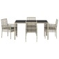 vidaXL Set da Pranzo per Giardino 5 pcs Grigio chiaro 150 x 90 x 75 cm vidaXL Set da Pranzo per Giardino 5 pcs Grigio chiaro 150 x 90 x 75 cm