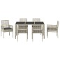 vidaXL Set da Pranzo per Giardino 7 pcs Grigio chiaro 150 x 90 x 75 cm vidaXL Set da Pranzo per Giardino 7 pcs Grigio chiaro 150 x 90 x 75 cm