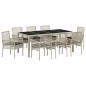 vidaXL Set da Pranzo per Giardino 9 pcs Grigio chiaro 190 x 90 x 75 cm vidaXL Set da Pranzo per Giardino 9 pcs Grigio chiaro 190 x 90 x 75 cm