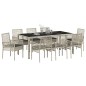 vidaXL Set da Pranzo per Giardino 9 pcs Grigio chiaro 190 x 90 x 75 cm vidaXL Set da Pranzo per Giardino 9 pcs Grigio chiaro 190 x 90 x 75 cm