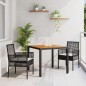 Set di Mobili da Pranzo vidaXL Set di 3 Nero Legno Durevole