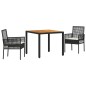 Set di Mobili da Pranzo vidaXL Set di 3 Nero Legno Durevole