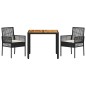 Set di Mobili da Pranzo vidaXL Set di 3 Nero Legno Durevole