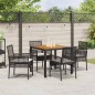 vidaXL Set da Giardino da 5 Pezzi con Cuscini Nero in Polyrattan vidaXL Set da Giardino da 5 Pezzi con Cuscini Nero in Polyrattan