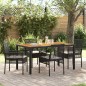 vidaXL Set da Pranzo da Giardino con Cuscini Nero Rattan Sintetico