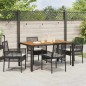 vidaXL Set da Pranzo da Giardino con Cuscini Nero Rattan Sintetico