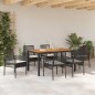 vidaXL Set da pranzo da giardino 7 pezzi con cuscini neri in polyrattan vidaXL Set da pranzo da giardino 7 pezzi con cuscini neri in polyrattan