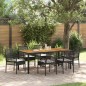 vidaXL Set da Pranzo da Giardino 7 Pezzi con Cuscini Nero Poly Rattan vidaXL Set da Pranzo da Giardino 7 Pezzi con Cuscini Nero Poly Rattan