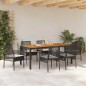 vidaXL Set da Pranzo da Giardino 7 Pezzi con Cuscini Nero Poly Rattan vidaXL Set da Pranzo da Giardino 7 Pezzi con Cuscini Nero Poly Rattan