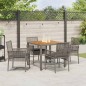 vidaXL Set da Pranzo Giardino 5 Pezzi con Cuscini Grigio Polyrattan vidaXL Set da Pranzo Giardino 5 Pezzi con Cuscini Grigio Polyrattan